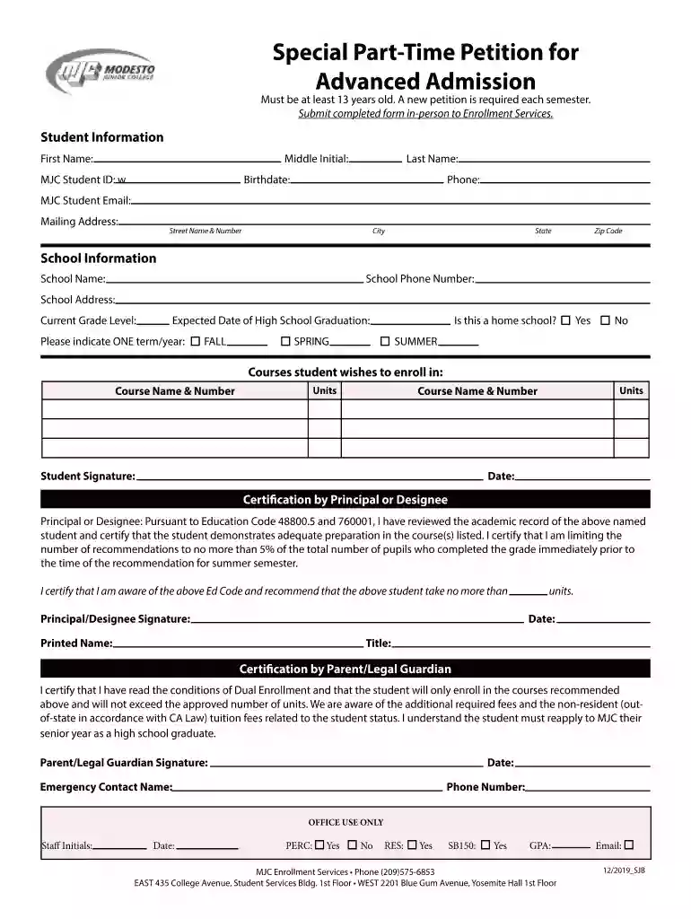 Advanced Admission Preview on Page 1
