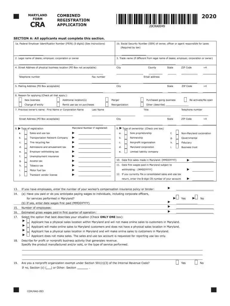 central registration number maryland Preview on Page 1