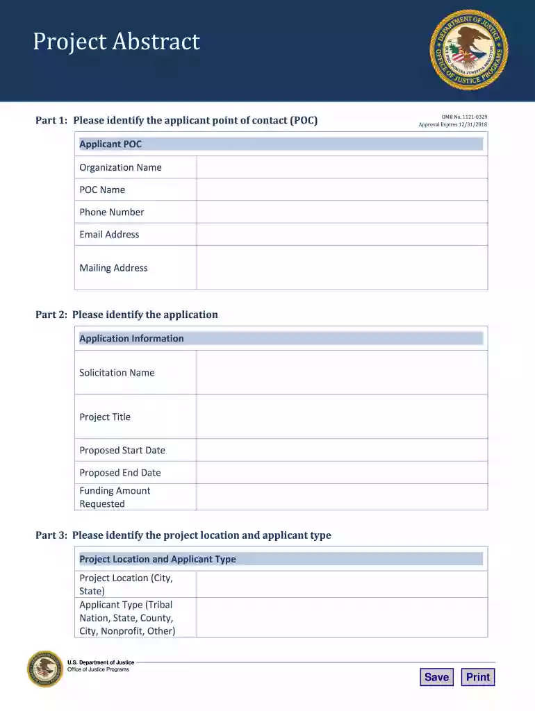 Project Abstract Template Preview on Page 1