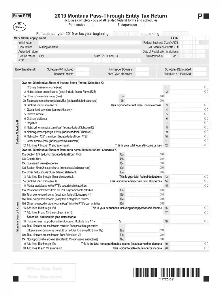 montana form pte instructions Preview on Page 1