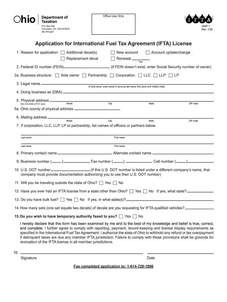ohio ifta login Preview on Page 1