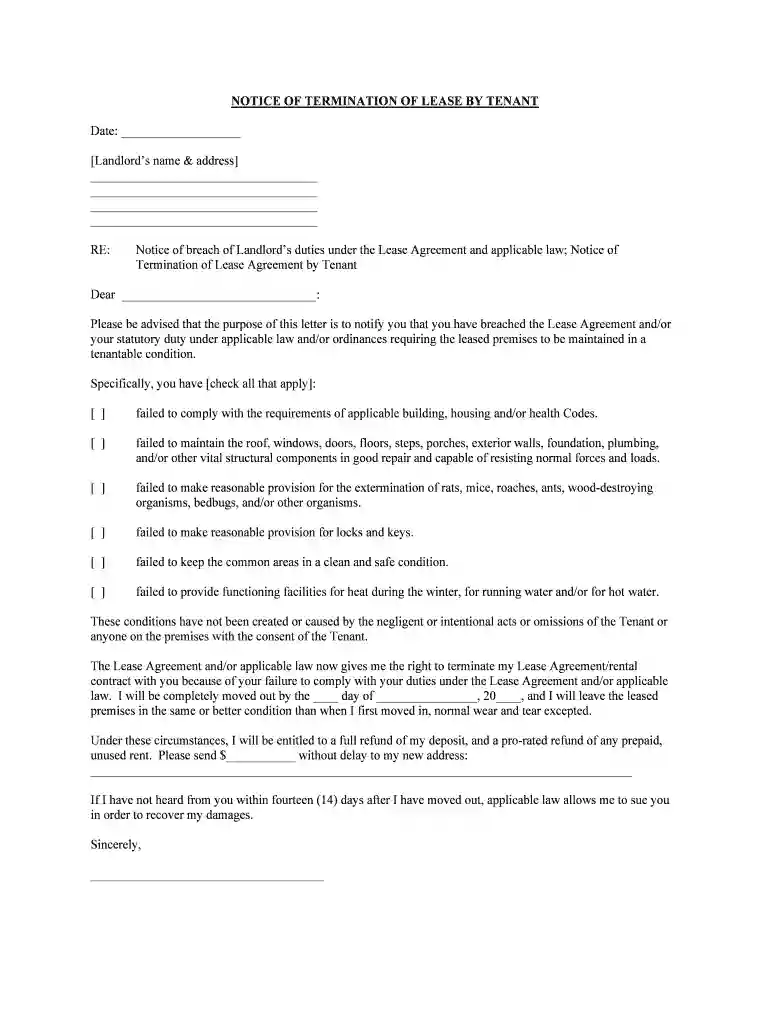 notice termination lease agreement Preview on Page 1