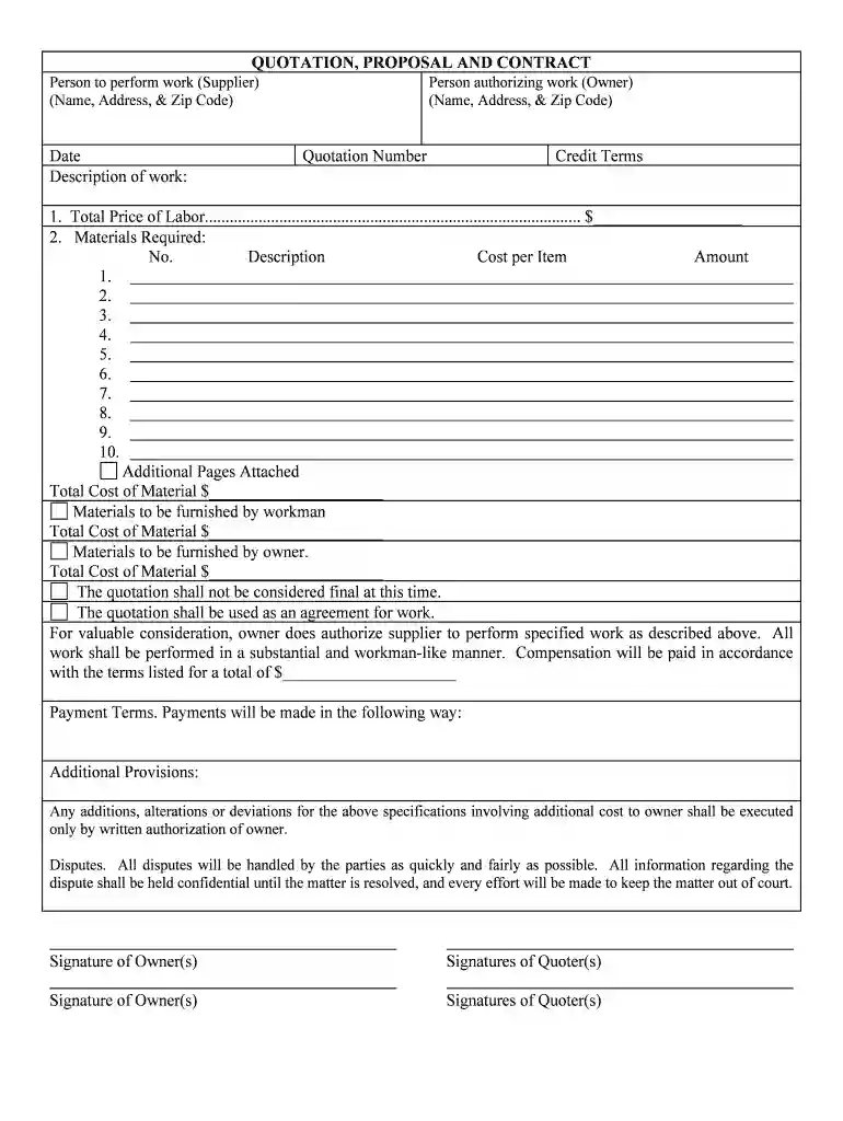 questions to ask when obtaining a quote from a contractor Preview on Page 1