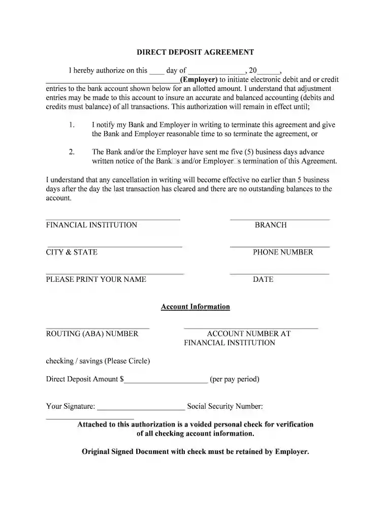 worker direct deposit Preview on Page 1