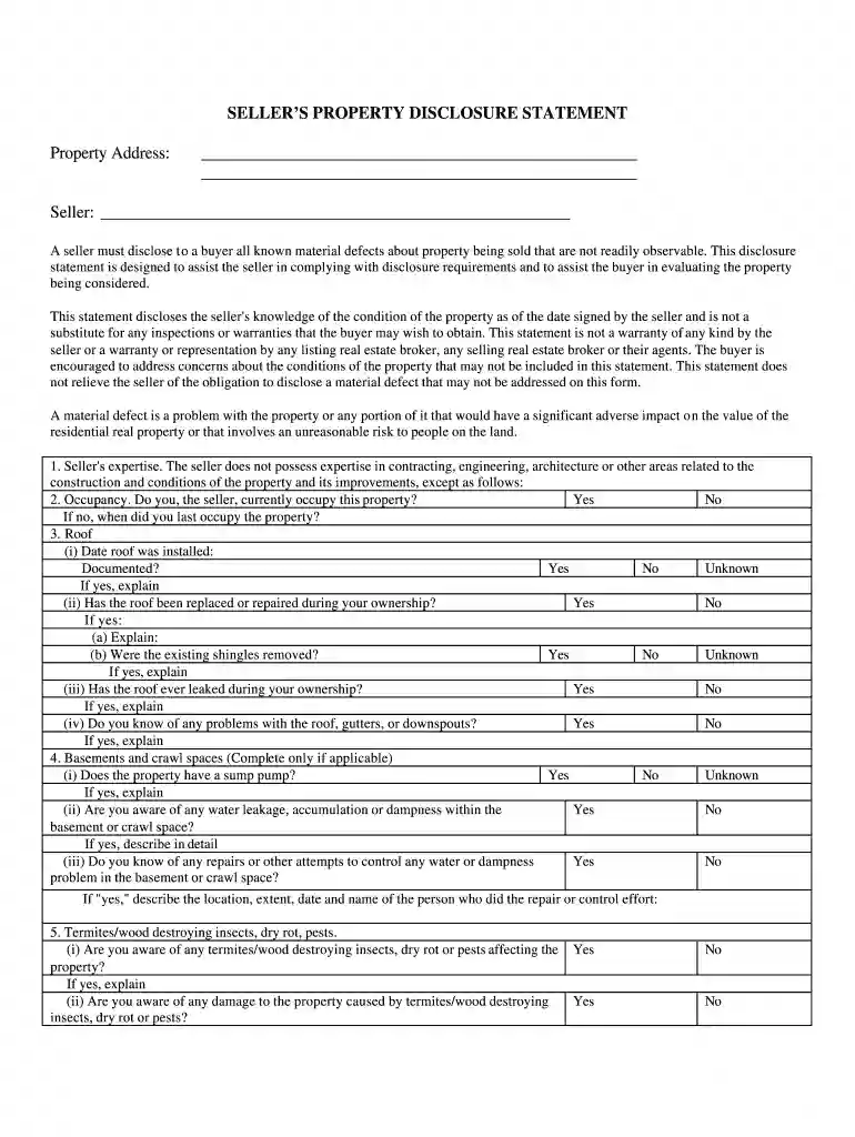 pennsylvania sellers disclosure form 2024 Preview on Page 1