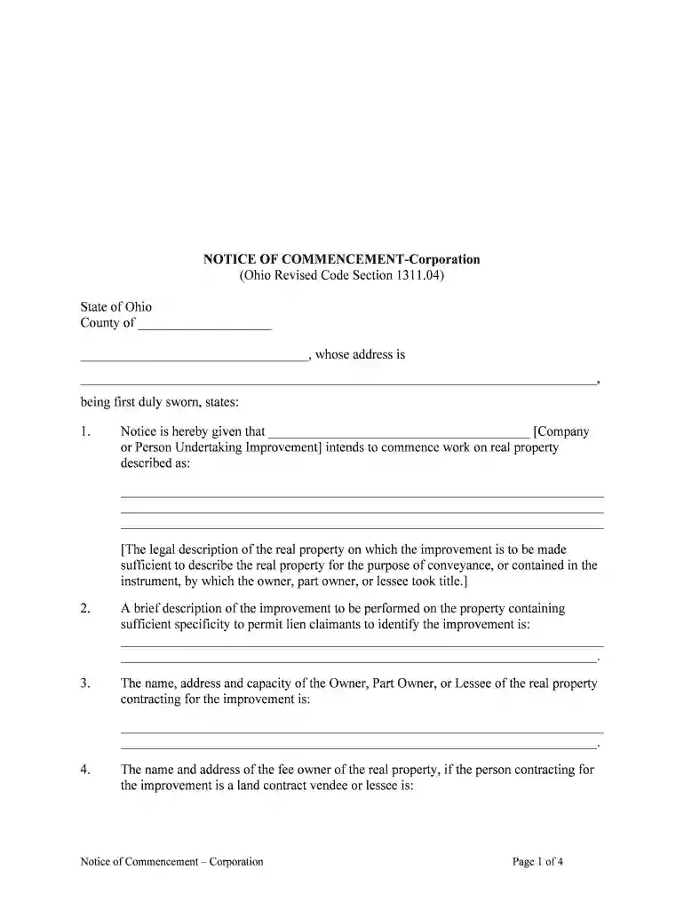 notice commencement Preview on Page 1