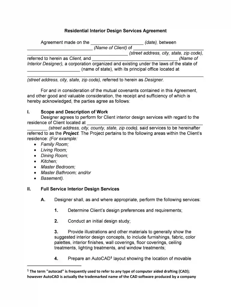 design agreement form Preview on Page 1