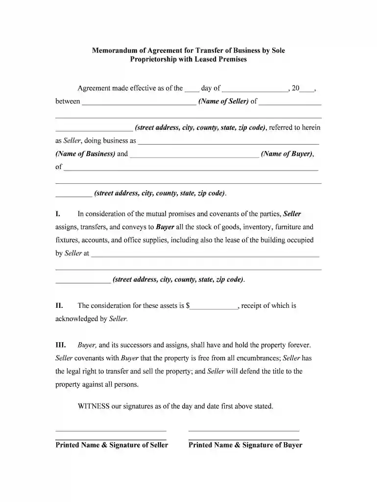 memorandum of agreement Preview on Page 1