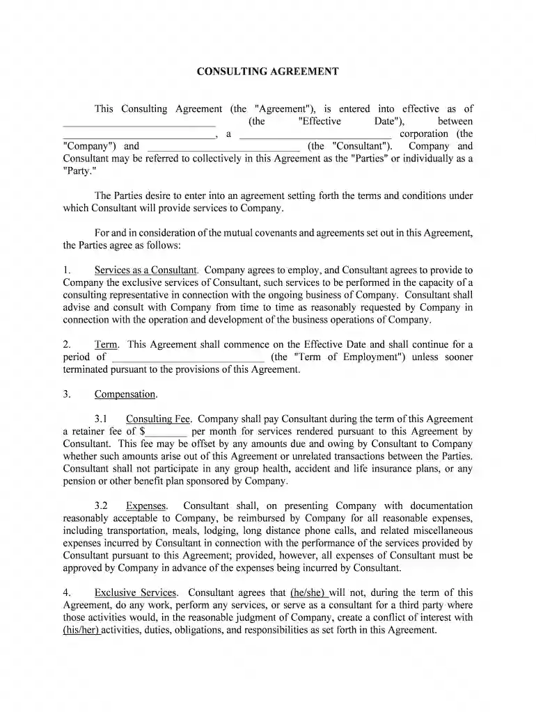 consultancy contract Preview on Page 1