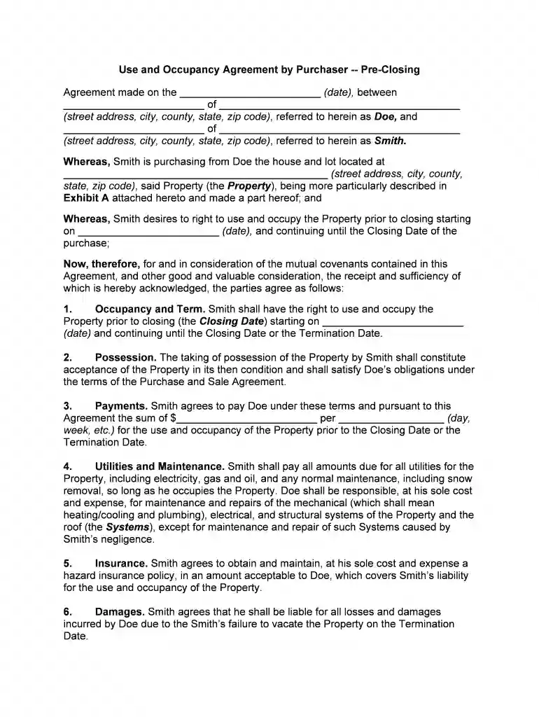lifetime right of occupancy agreement template Preview on Page 1
