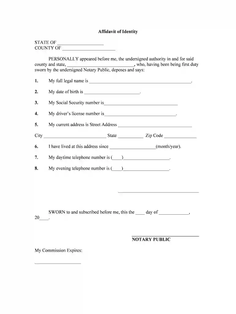 identity form application Preview on Page 1