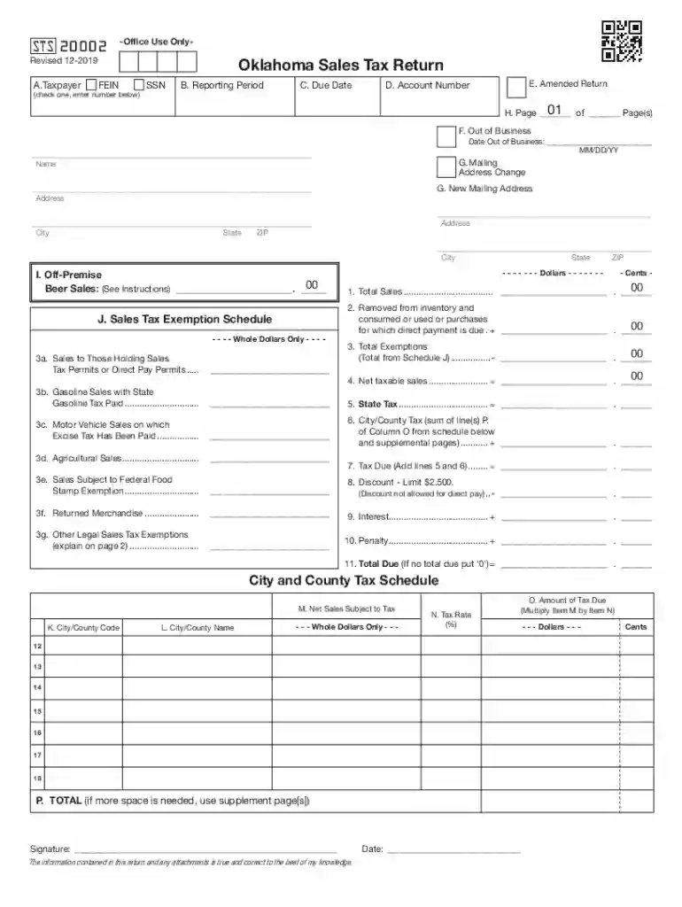 oklahoma sales tax return Preview on Page 1