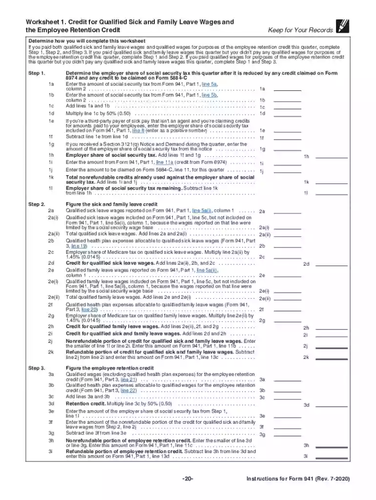 941 for 2020 quarterly Preview on Page 1
