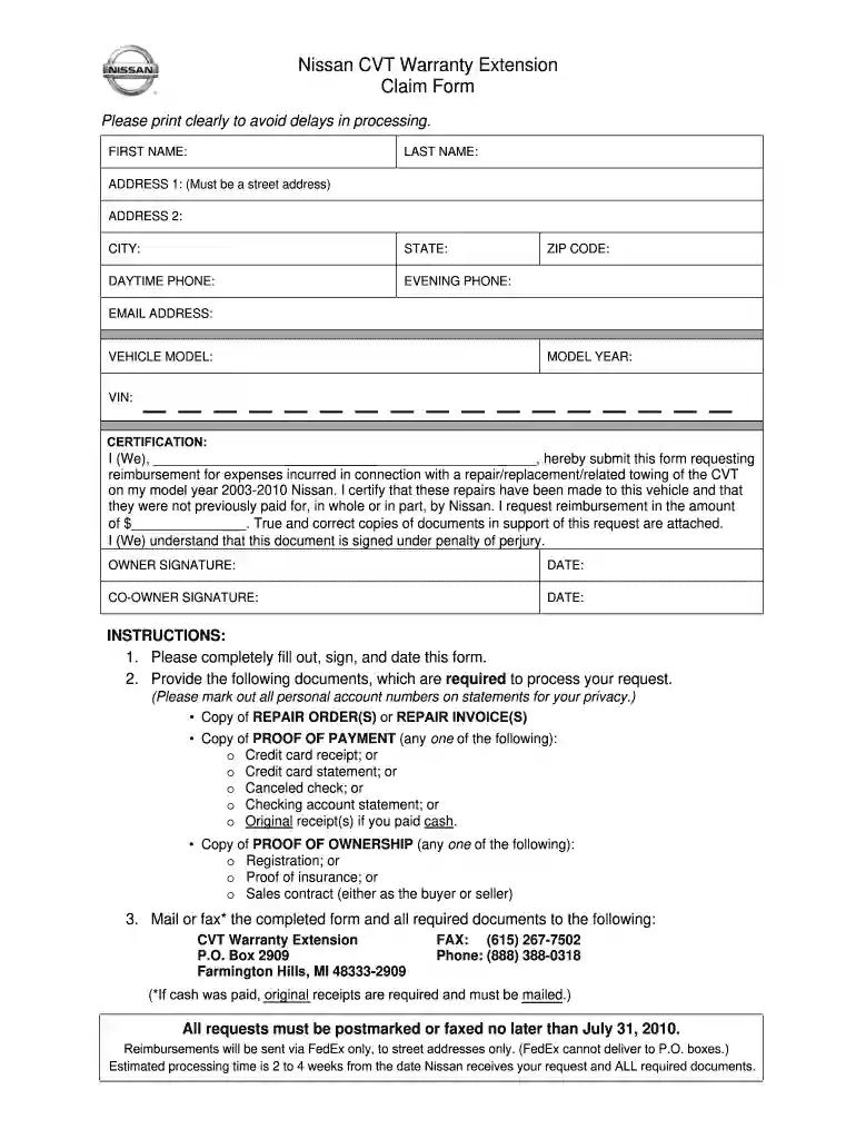 nissan cvt warranty vin check Preview on Page 1