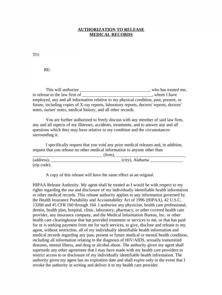 authorization release records Preview on Page 1