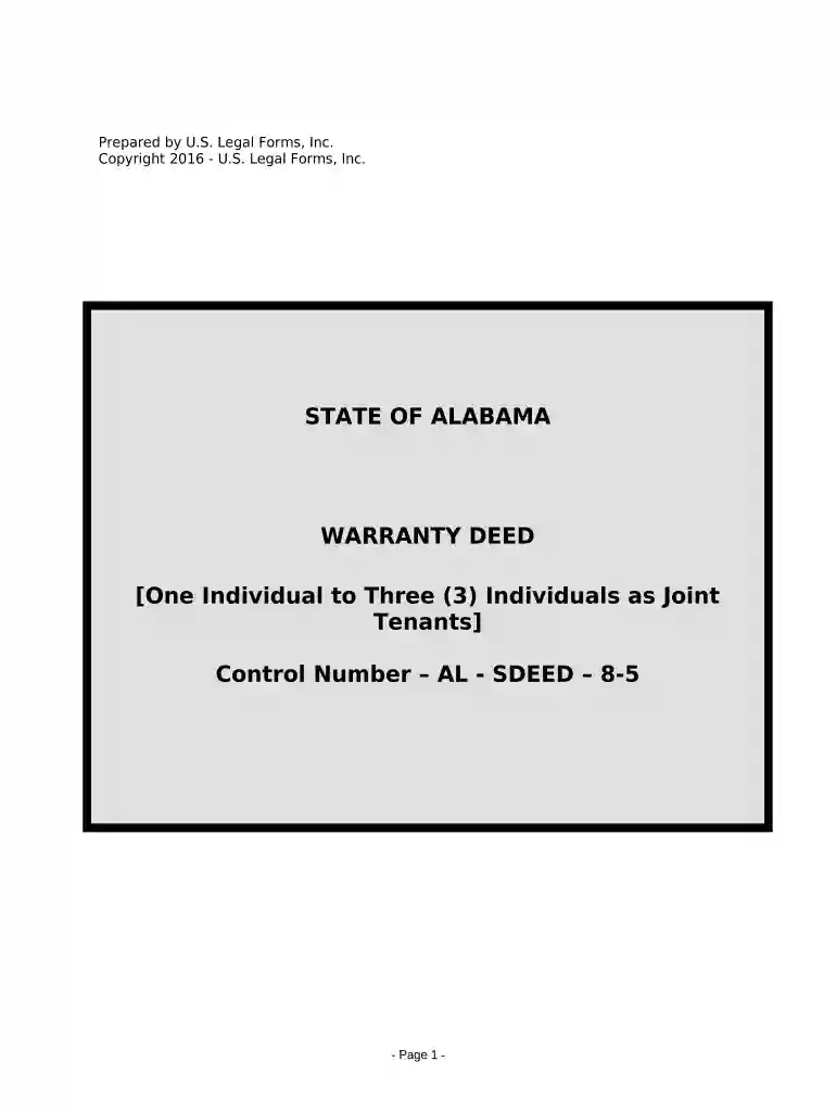 alabama warranty deed Preview on Page 1