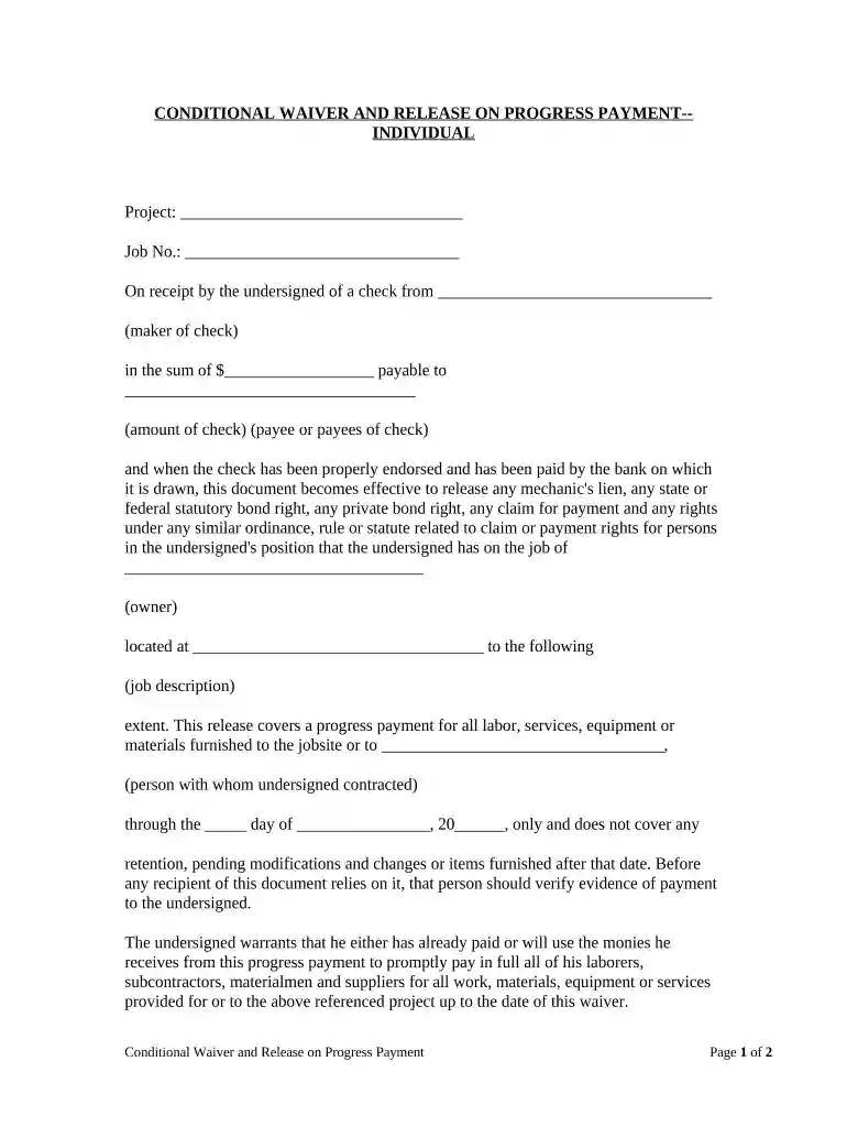 conditional progress payment Preview on Page 1