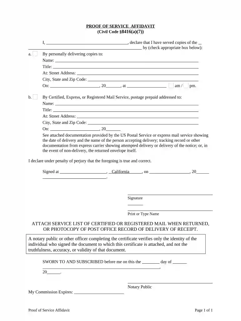 proof service Preview on Page 1