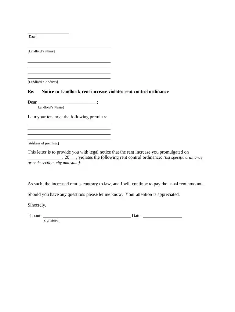san francisco rent increase notice form Preview on Page 1