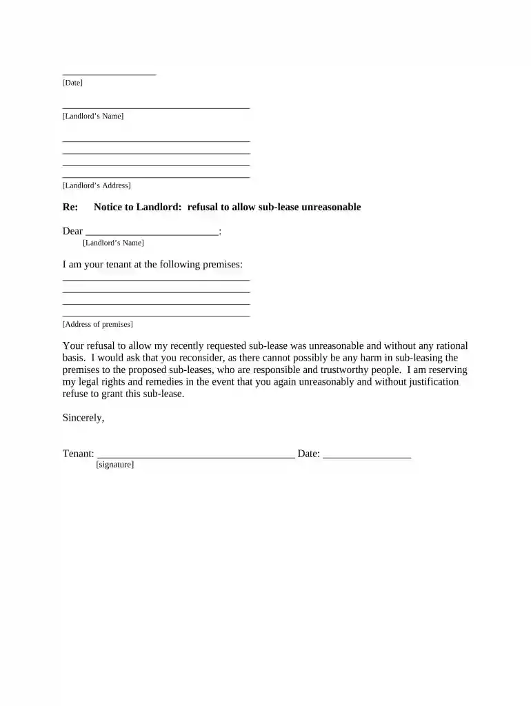 letter tenant landlord Preview on Page 1