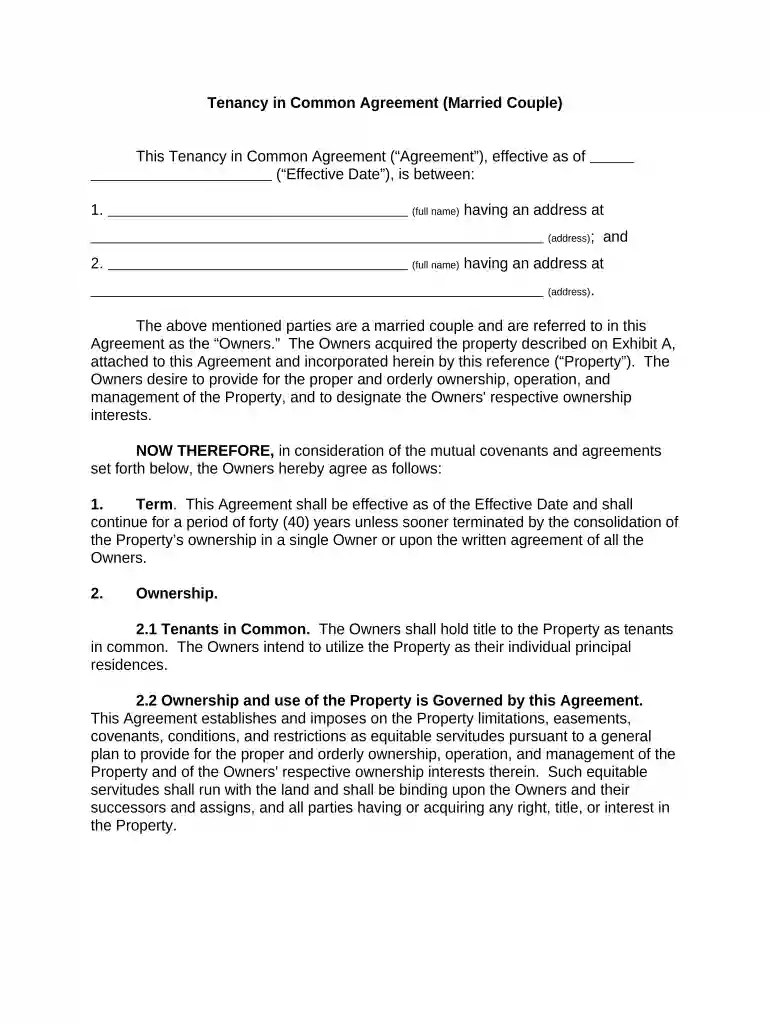 tenancy in common Preview on Page 1