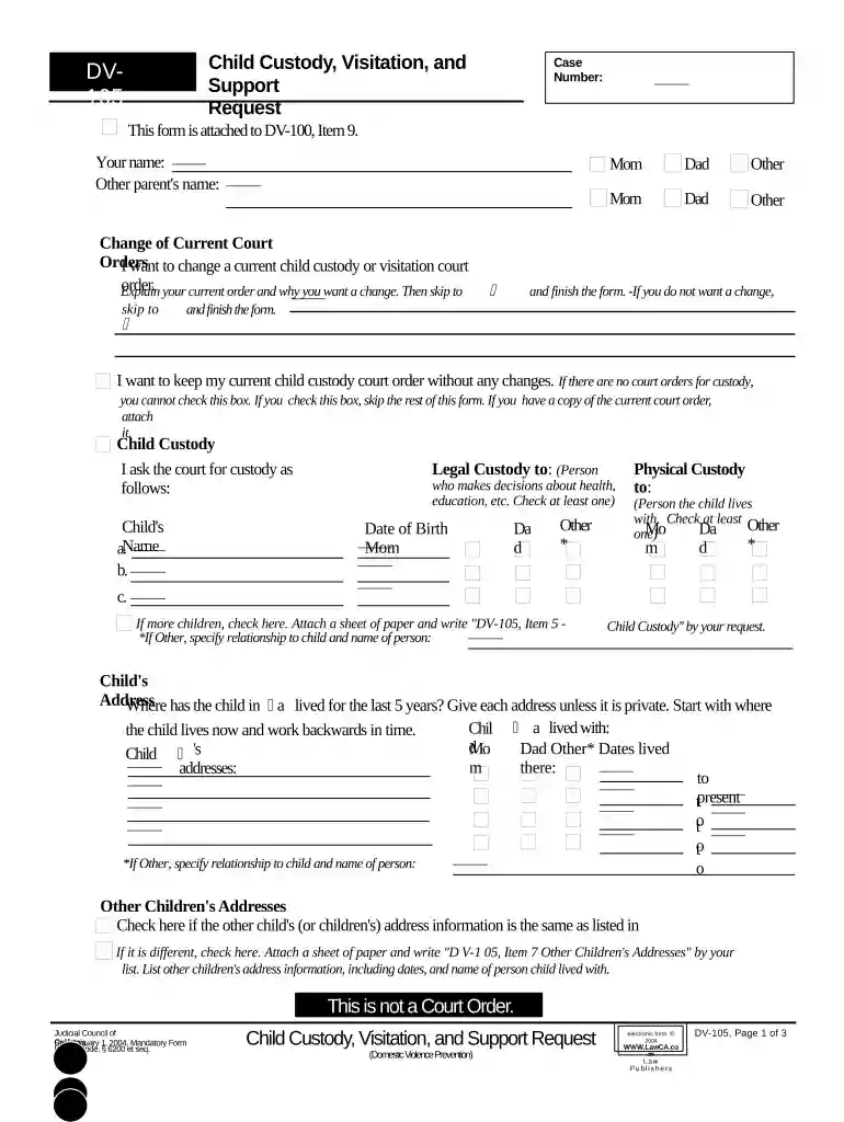 ca child visitation Preview on Page 1