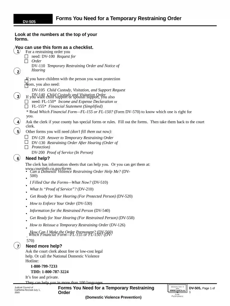 file restraining order online california Preview on Page 1