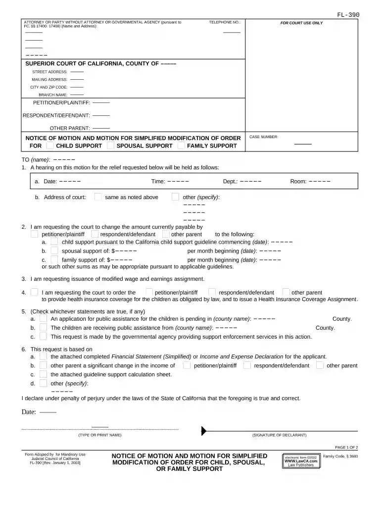 motion modification order Preview on Page 1