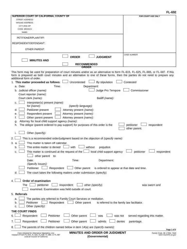 minute order Preview on Page 1