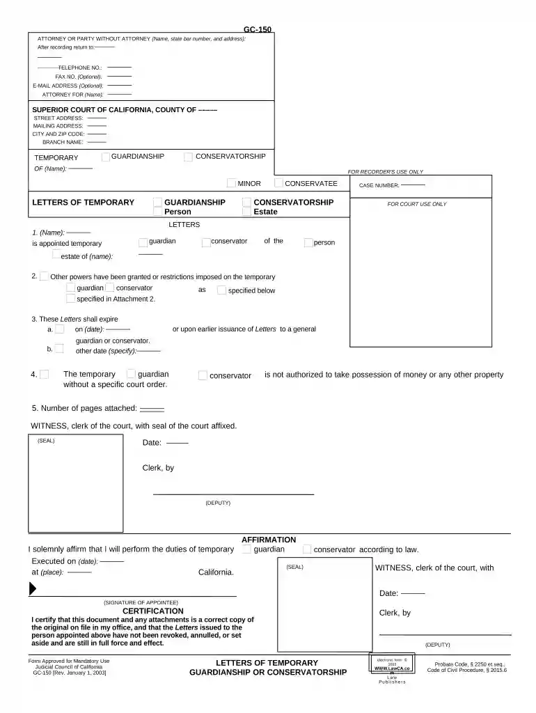 letter of conservatorship Preview on Page 1