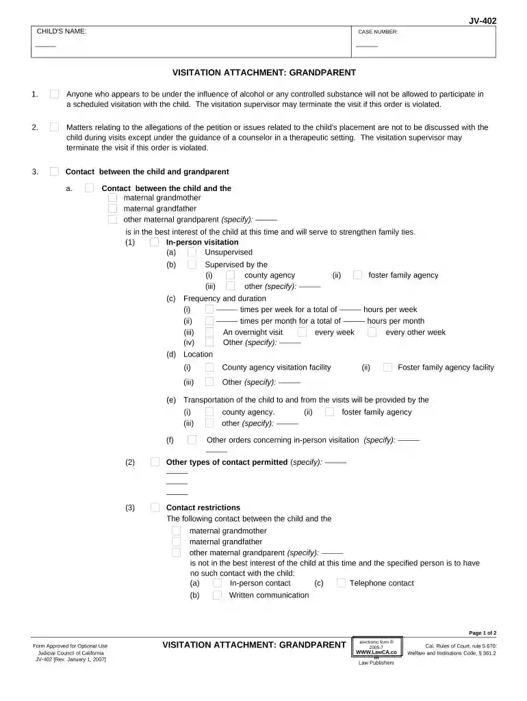 sample grandparent visitation schedule Preview on Page 1