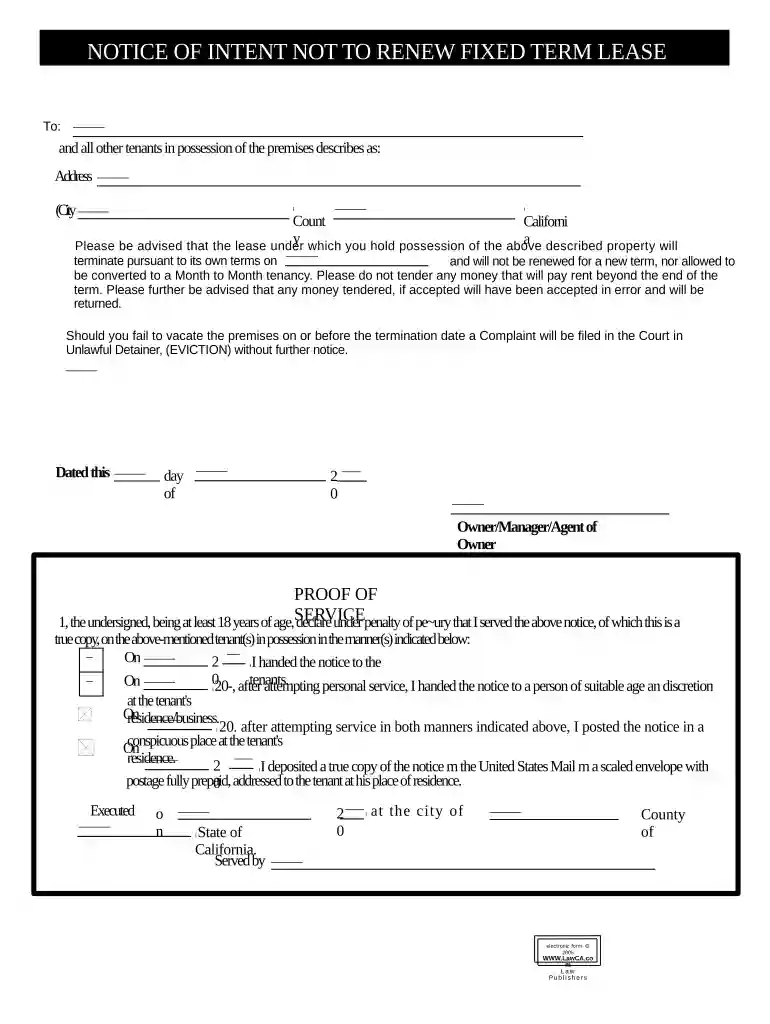 not renewing lease letter Preview on Page 1