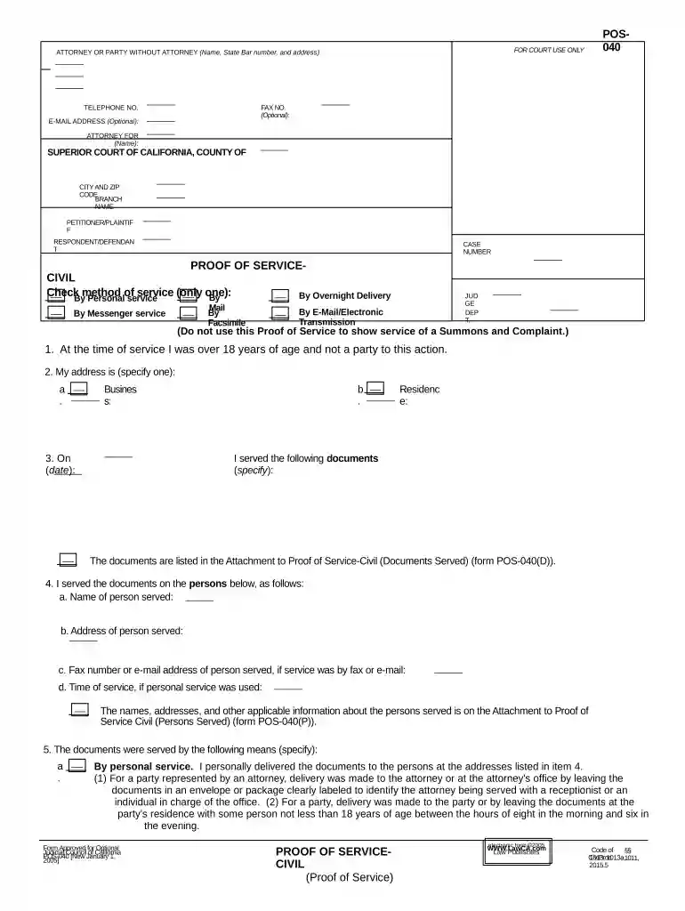 ca proof service Preview on Page 1