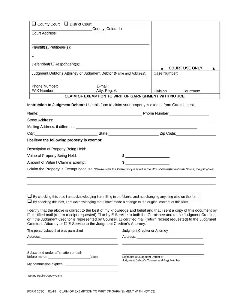 colorado jury duty exemption form Preview on Page 1