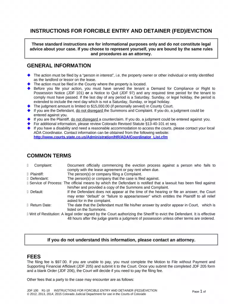 adams county eviction process Preview on Page 1
