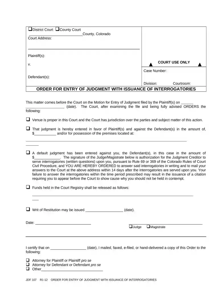 transcript of judgment colorado Preview on Page 1