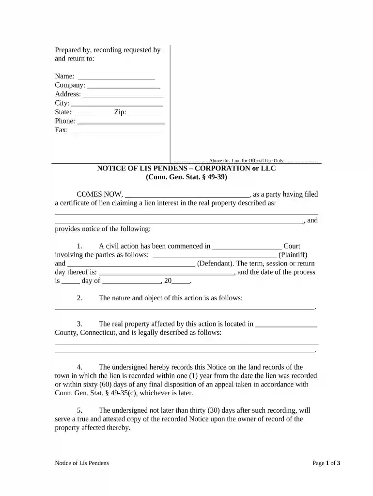 lis pendens Preview on Page 1