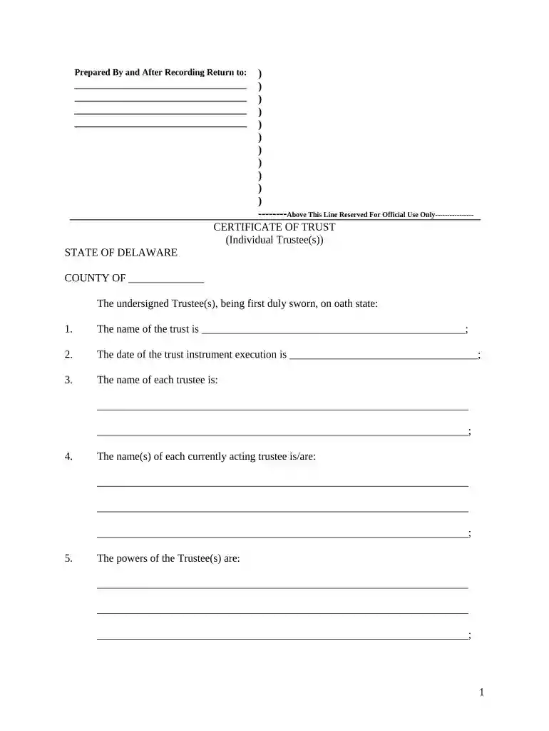 certificate of incumbency delaware Preview on Page 1