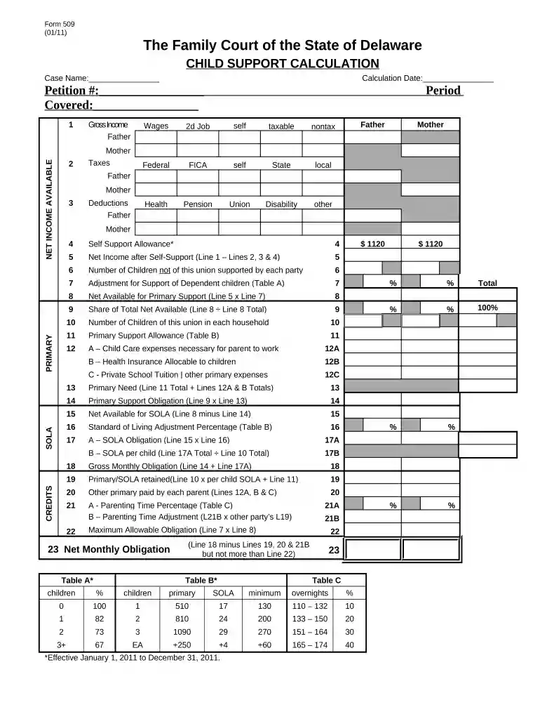 child support calculator Preview on Page 1
