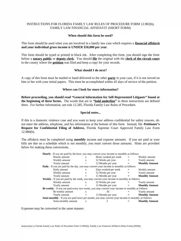 florida short form Preview on Page 1