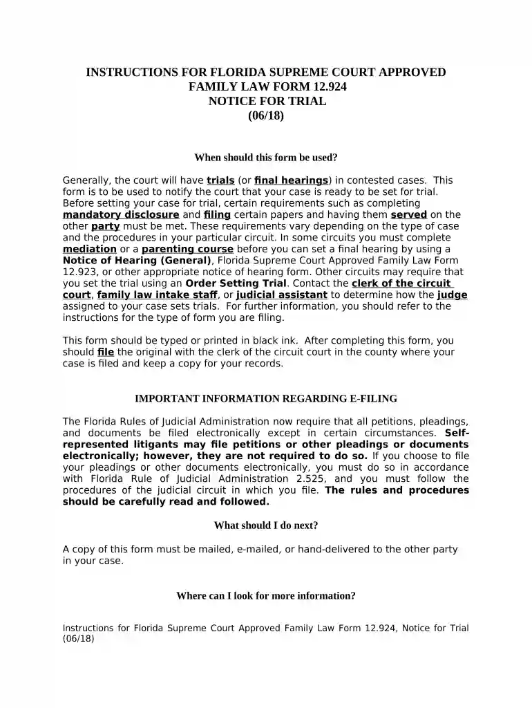 florida notice trial Preview on Page 1