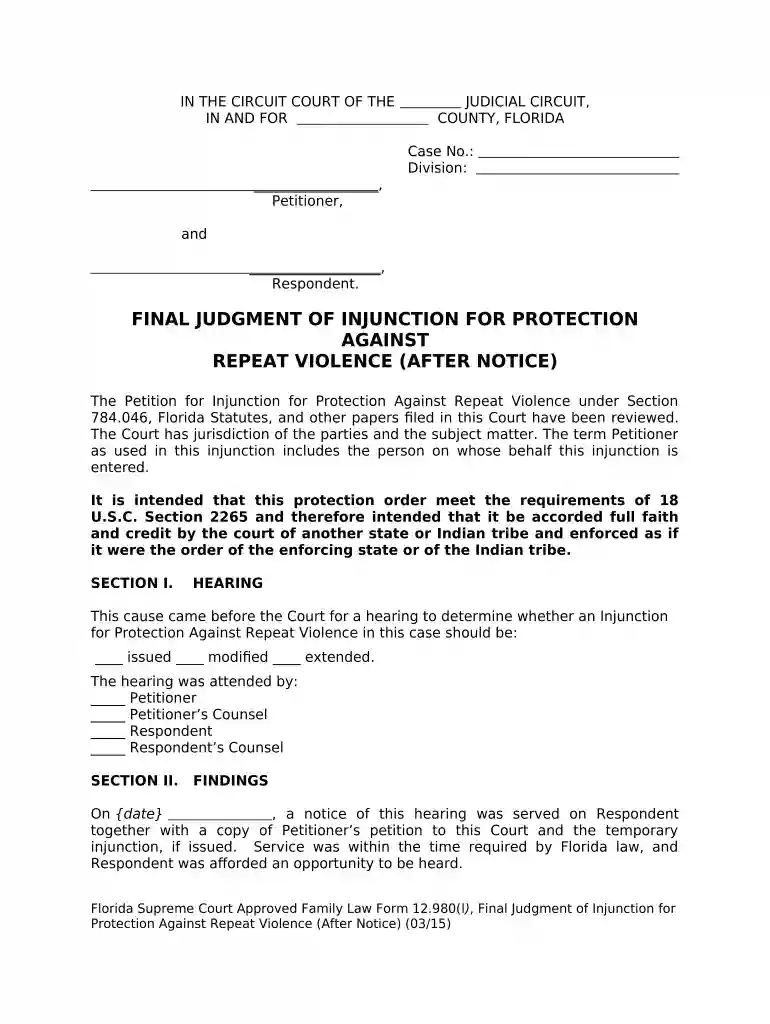 injunction florida Preview on Page 1