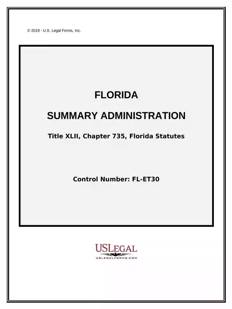 summary administration Preview on Page 1