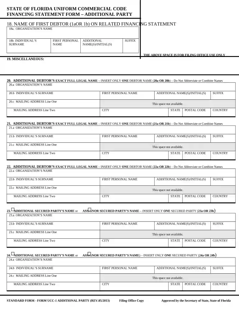 ucc 1 financing statement florida Preview on Page 1