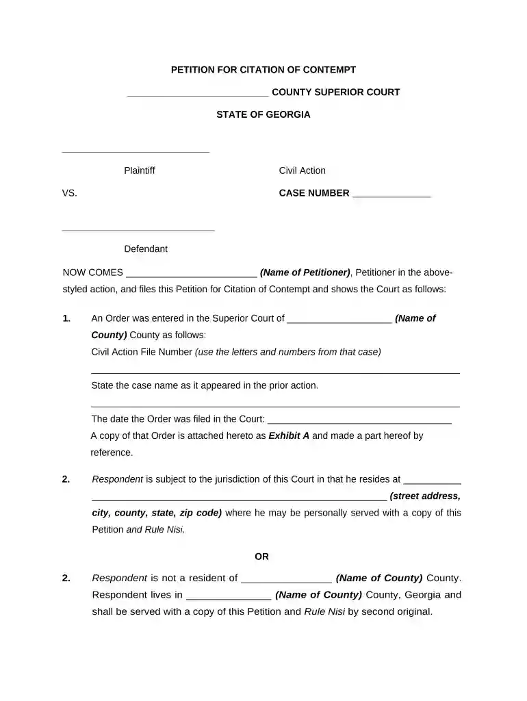 motion for contempt form Preview on Page 1