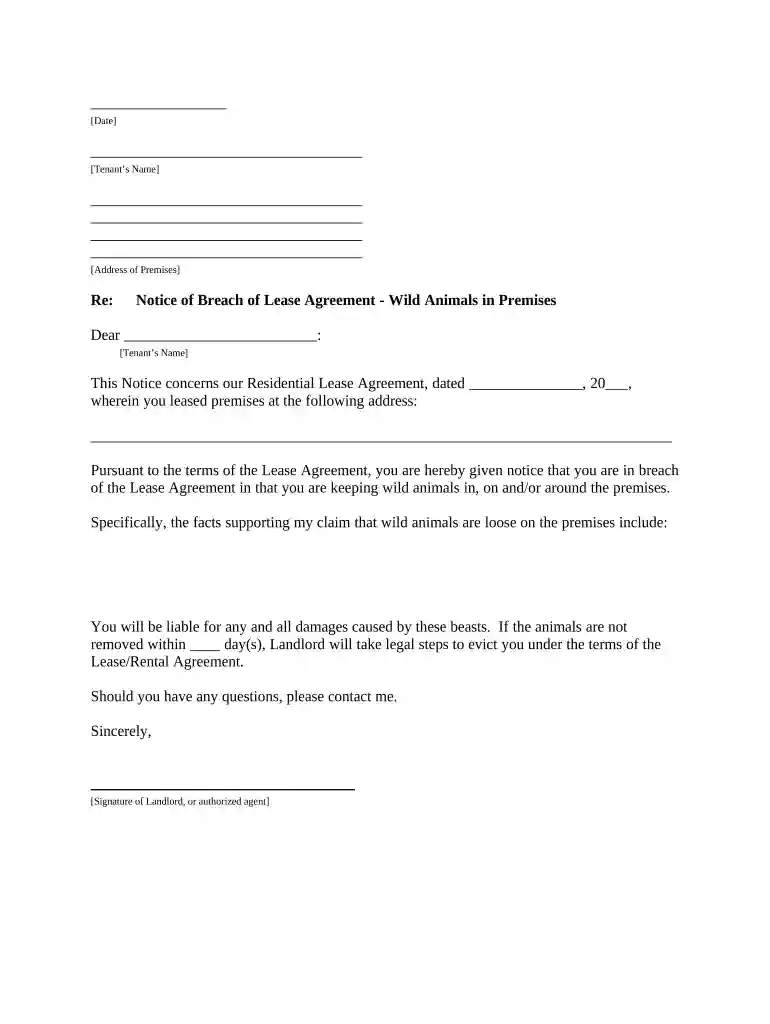 letter tenant notice Preview on Page 1