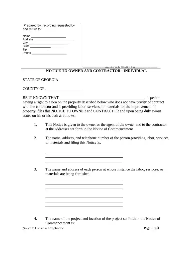 notice contractor georgia Preview on Page 1