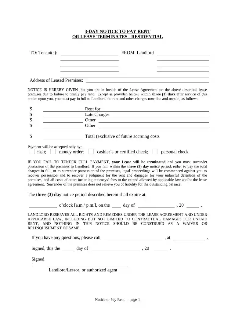 iowa 3 day notice to quit Preview on Page 1