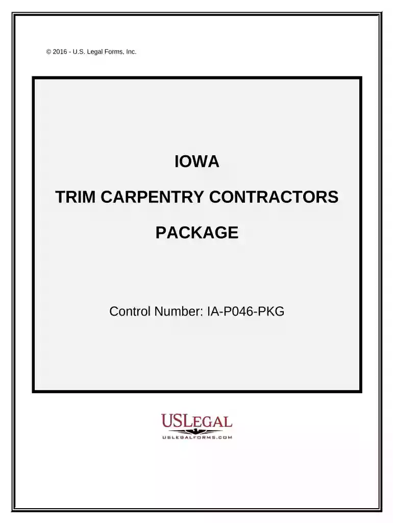 Trim Carpentry Contractor Package - Iowa Preview on Page 1