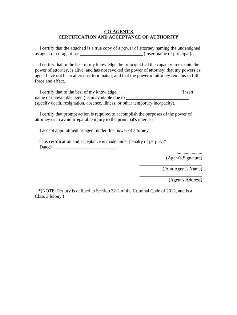 agent certification form Preview on Page 1